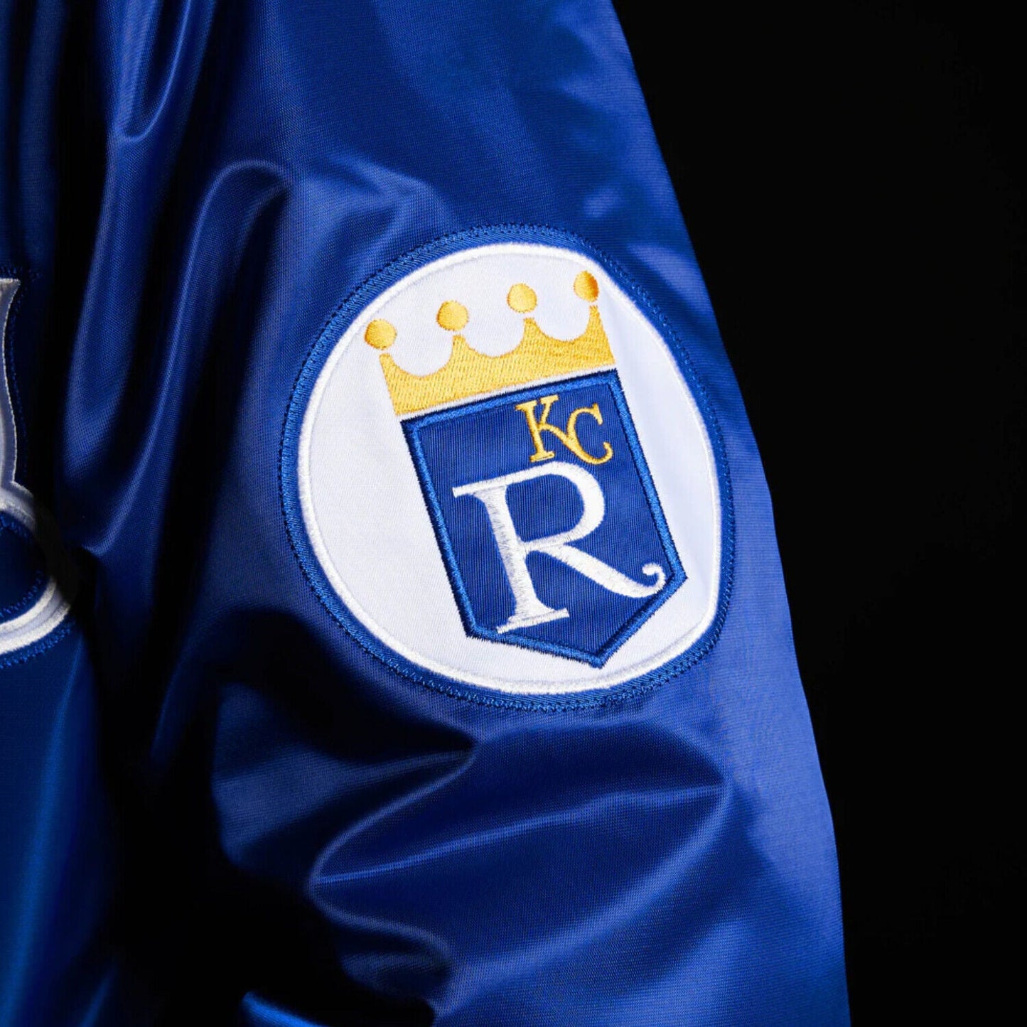 Royal Blue Satin Royals Baseball Bomber Style Letterman Varsity Jacket