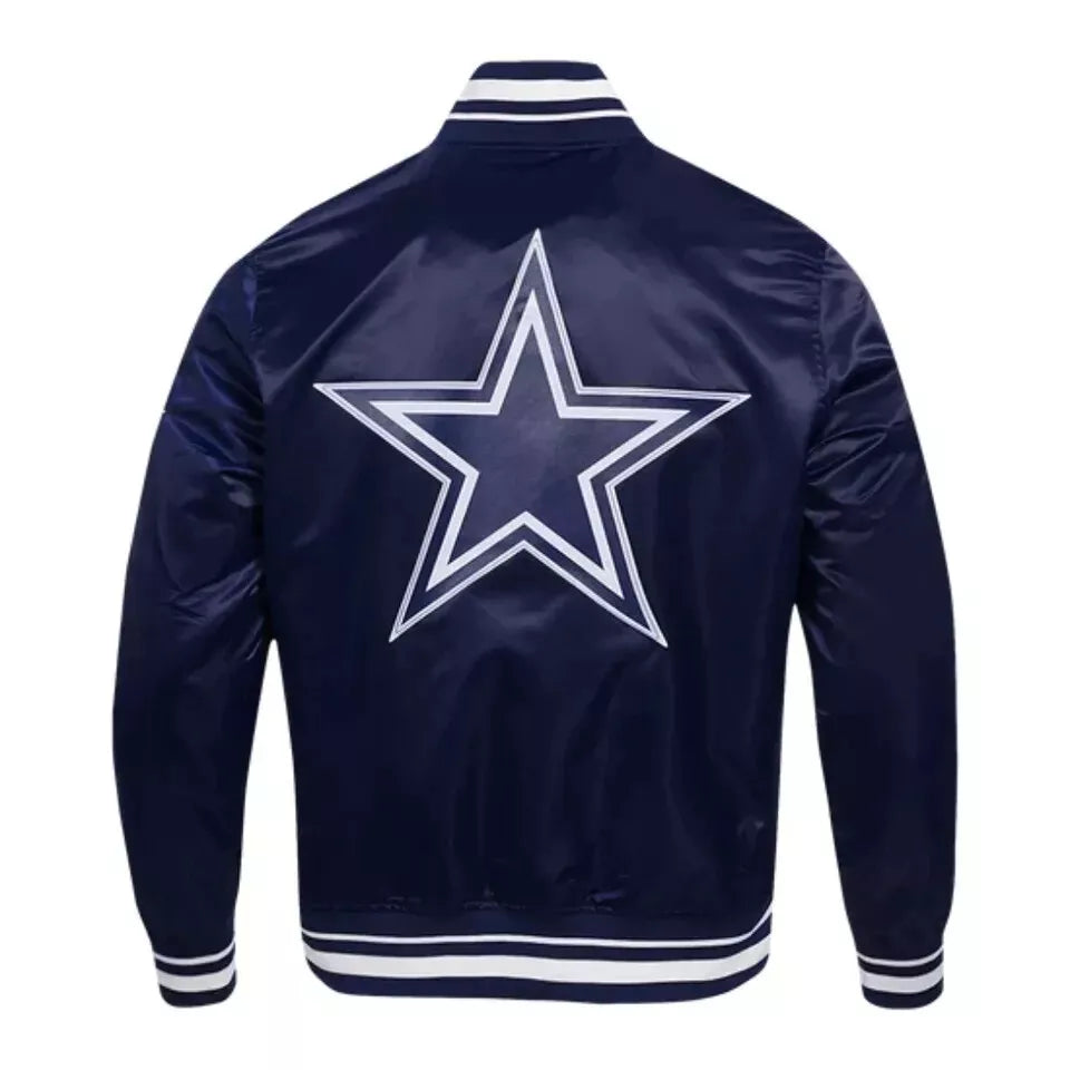 Dallas Cowboys Men's Satin Jacket-Vintage 90's Bomber Style Varsity Jacket
