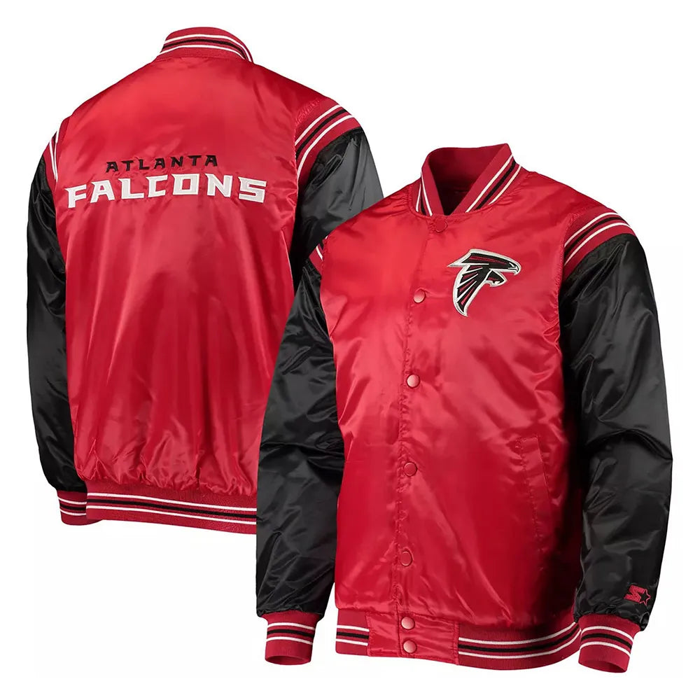 Atlanta Falcons Enforcer Red/Black Varsity Satin Jacket
