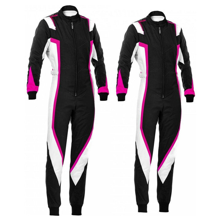 Black / White / Pink Go-Kart Car Racing Outfit