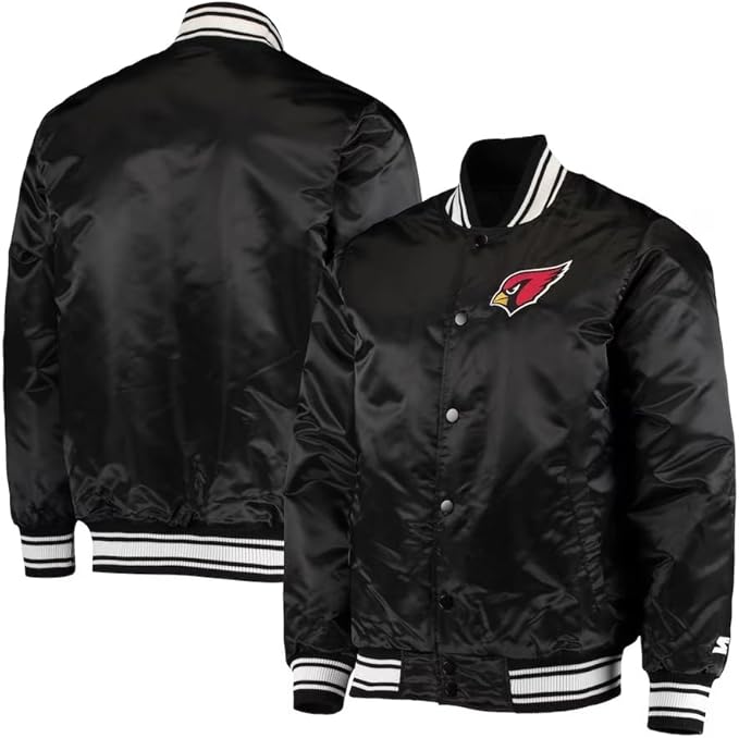 Men's NY Midweight Black Varsity Jacket | Black Polyester Classic Full-Snap Bomber Jacket For Men
