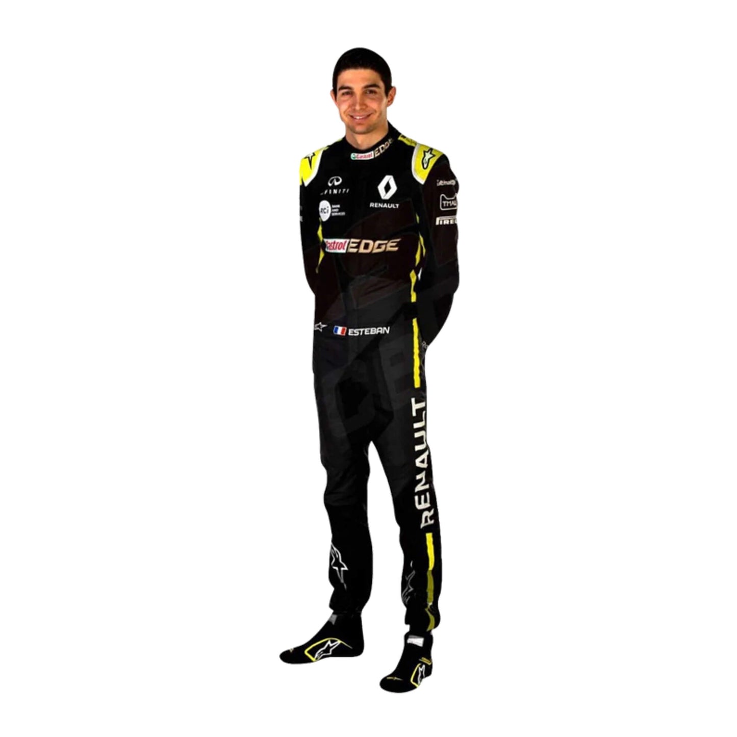 Esteban Ocon 2020 F1 racing suit – modern and performance-focused racewear design, appreciated by motorsport fans and collectors.