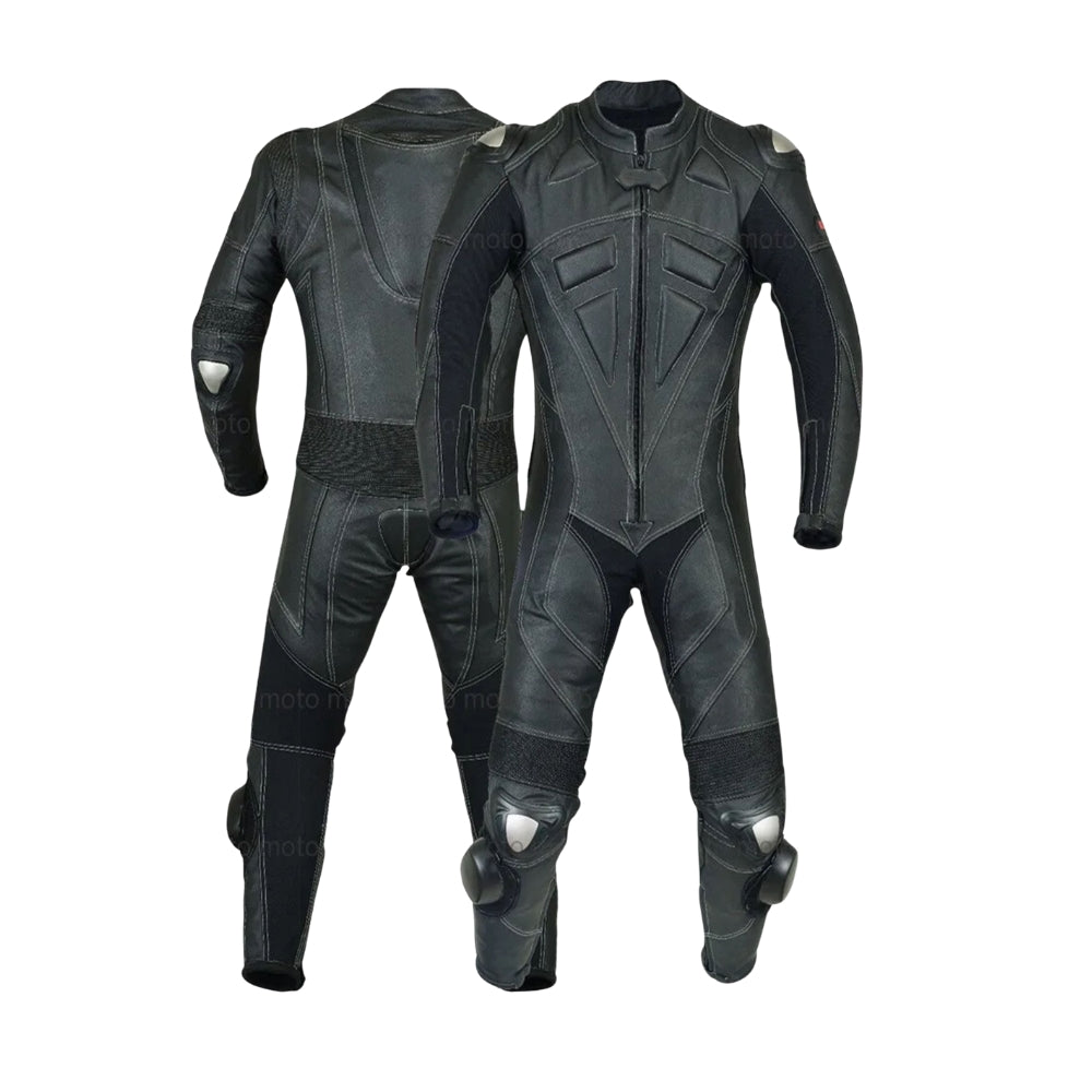 Motorbike Black Leather Racing Suit