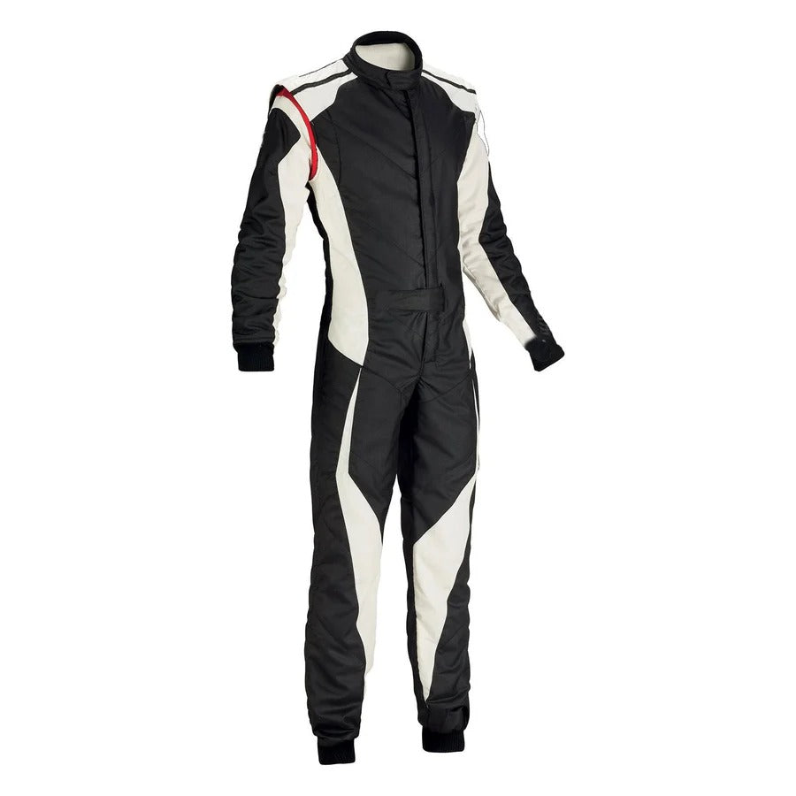 Black & White Go-Kart Racing Uniform – Front View