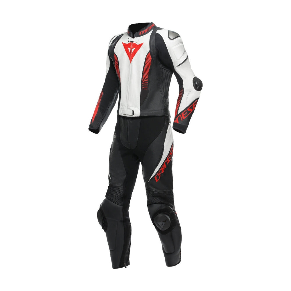 Laguna Seca 6 Leather Motorbike Suit White Black