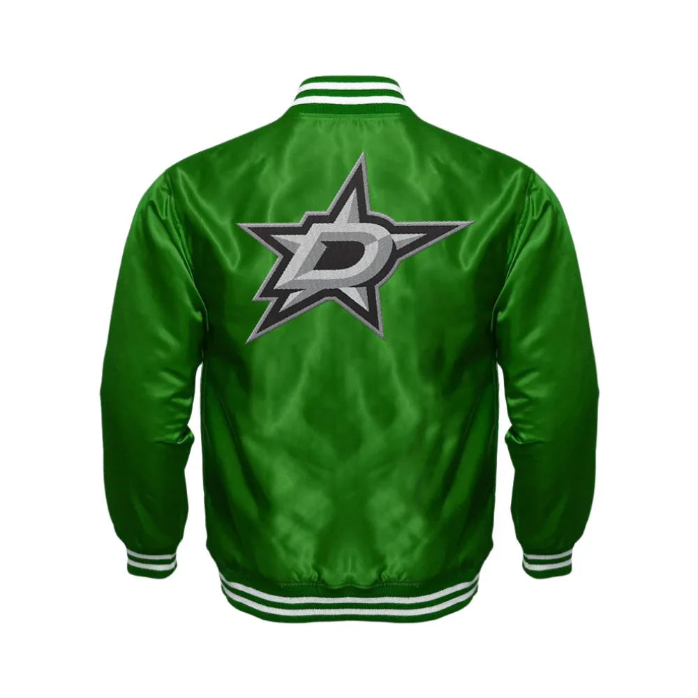 Dallas Stars Satin Varsity Full Snap Jacket