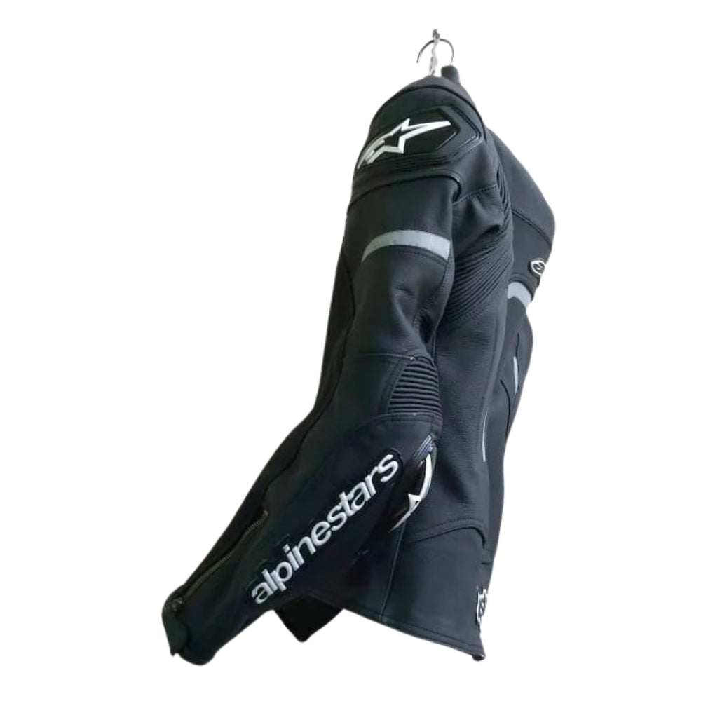 Celer Black Motorbike Leather Racing Jacket