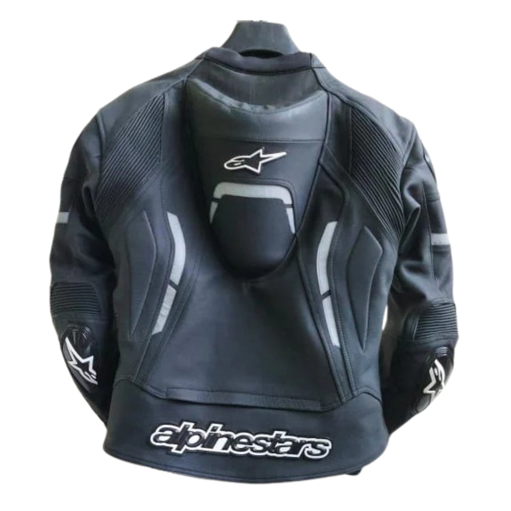 Celer Black Motorbike Leather Racing Jacket