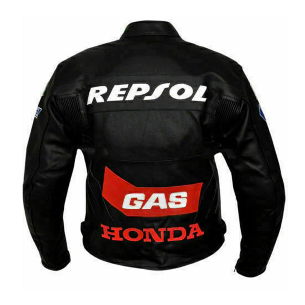 Honda Repsol Black Motorbike Racing Leather Jacket