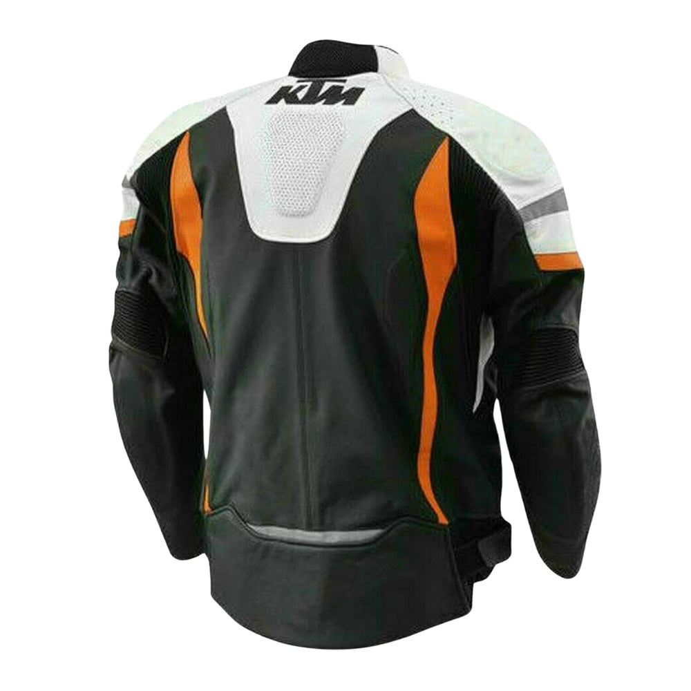 KTM Black Orange Motorbike Leather Racing Jacket
