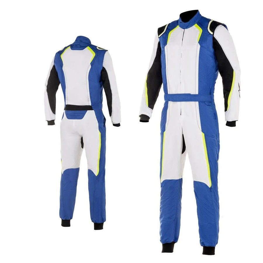 Karting Racing Driver Suit - White / Royal Blue