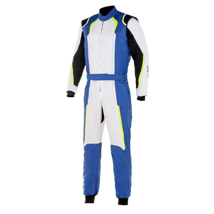 Karting Racing Driver Suit - White / Royal Blue