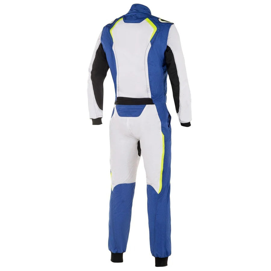 Karting Racing Driver Suit - White / Royal Blue