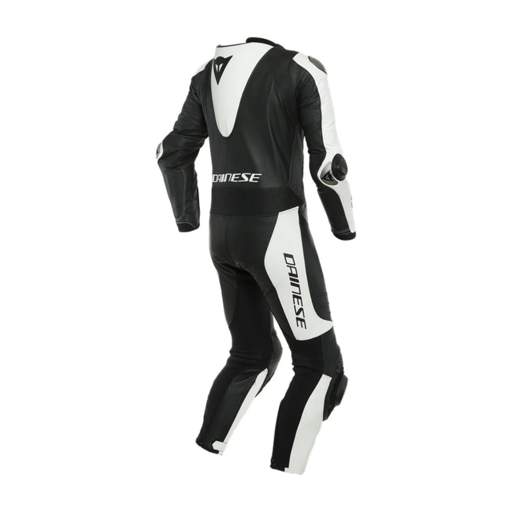 Laguna Seca 5 One-Piece Perforated Black and White Motorbike Leather Suit