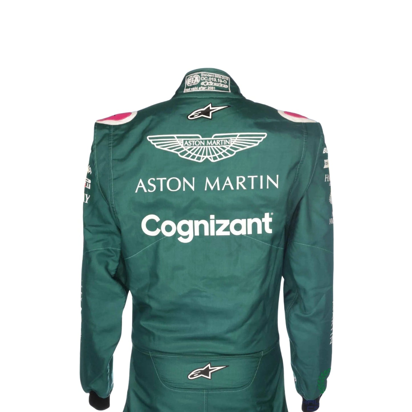 2021 Lance Stroll F1 Racing Suit Back View, Sleek Design, Name Printed Collar, Aerodynamic Fit