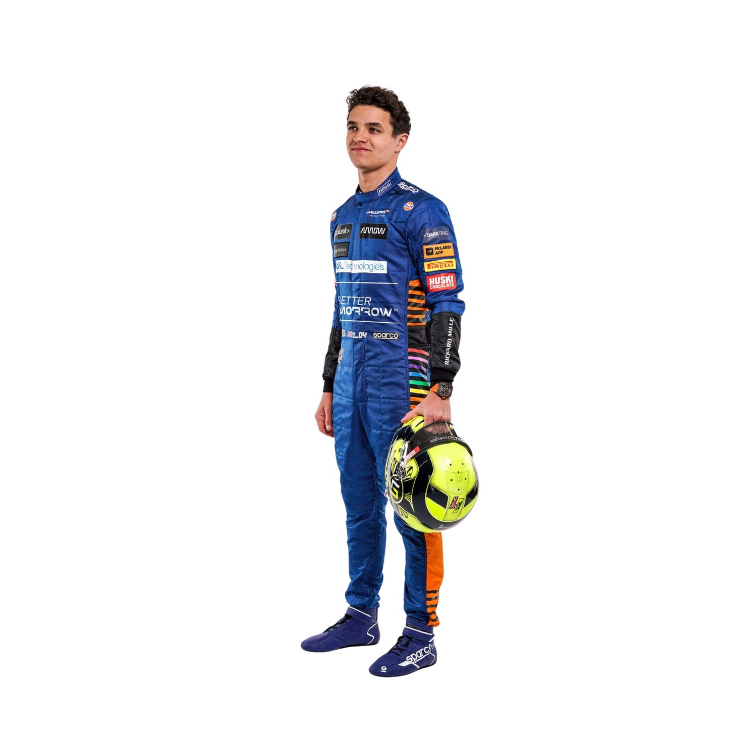 High-resolution close-up of Lando Norris’ 2020 F1 race suit