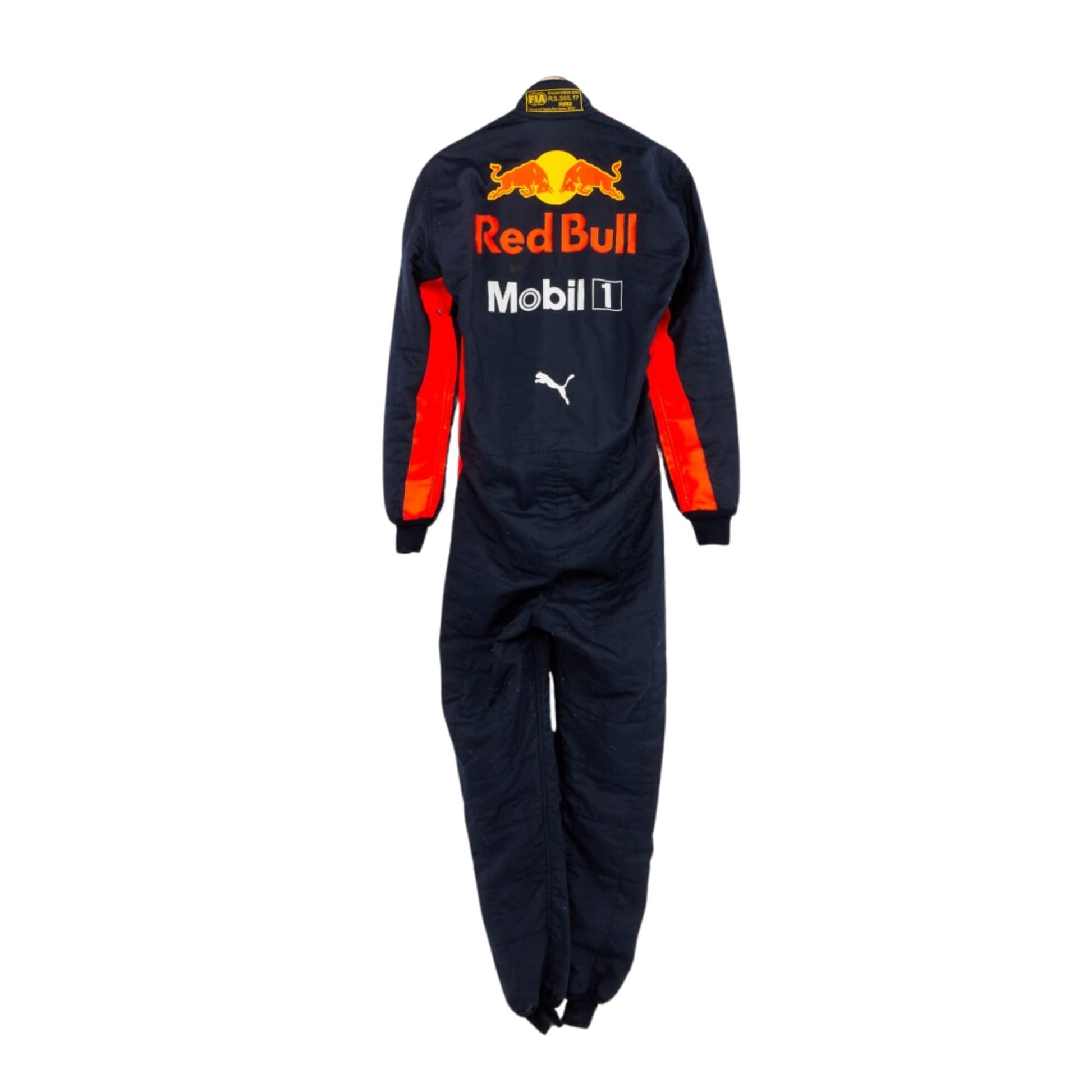Back view of Max Verstappen 2020  racing suit – commemorative design for 1000th GP weekend.