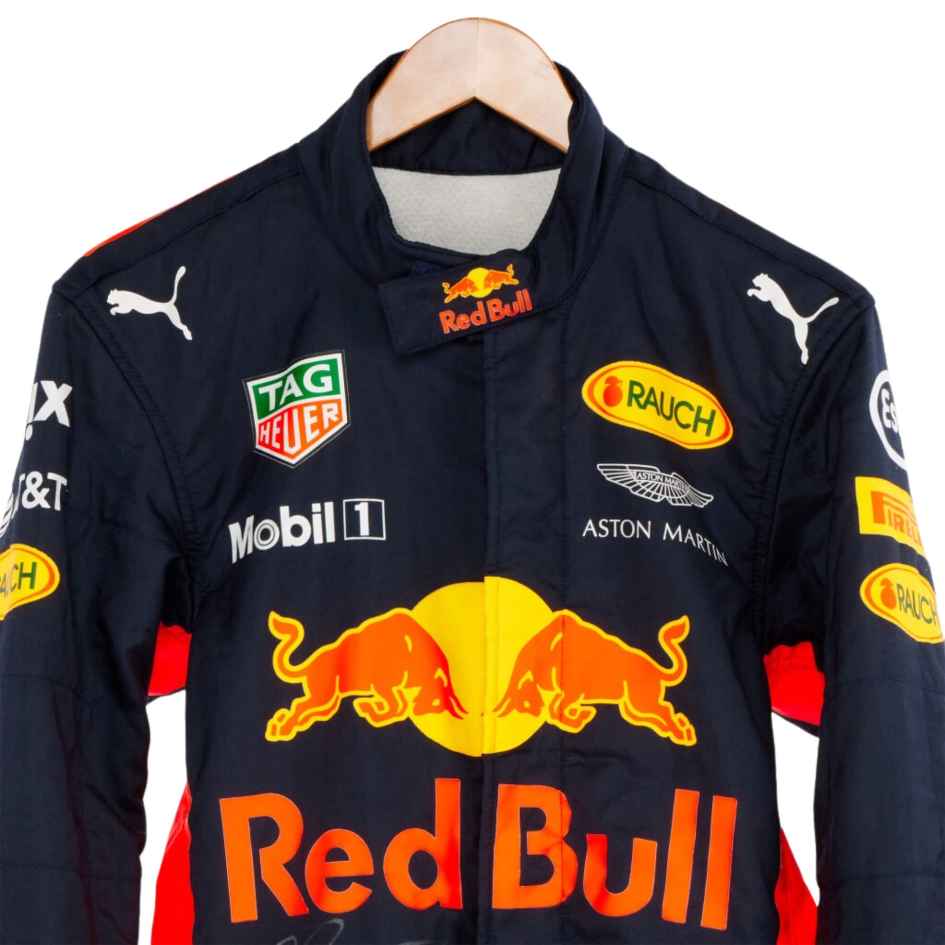 Close-up front of Max Verstappen’s 2020 Tuscan GP F1 suit