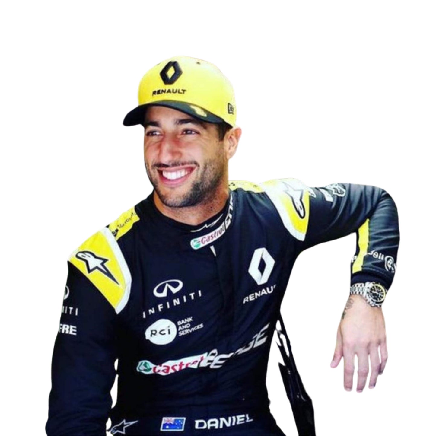 High-resolution image of Daniel Ricciardo 2019 F1 racing suit