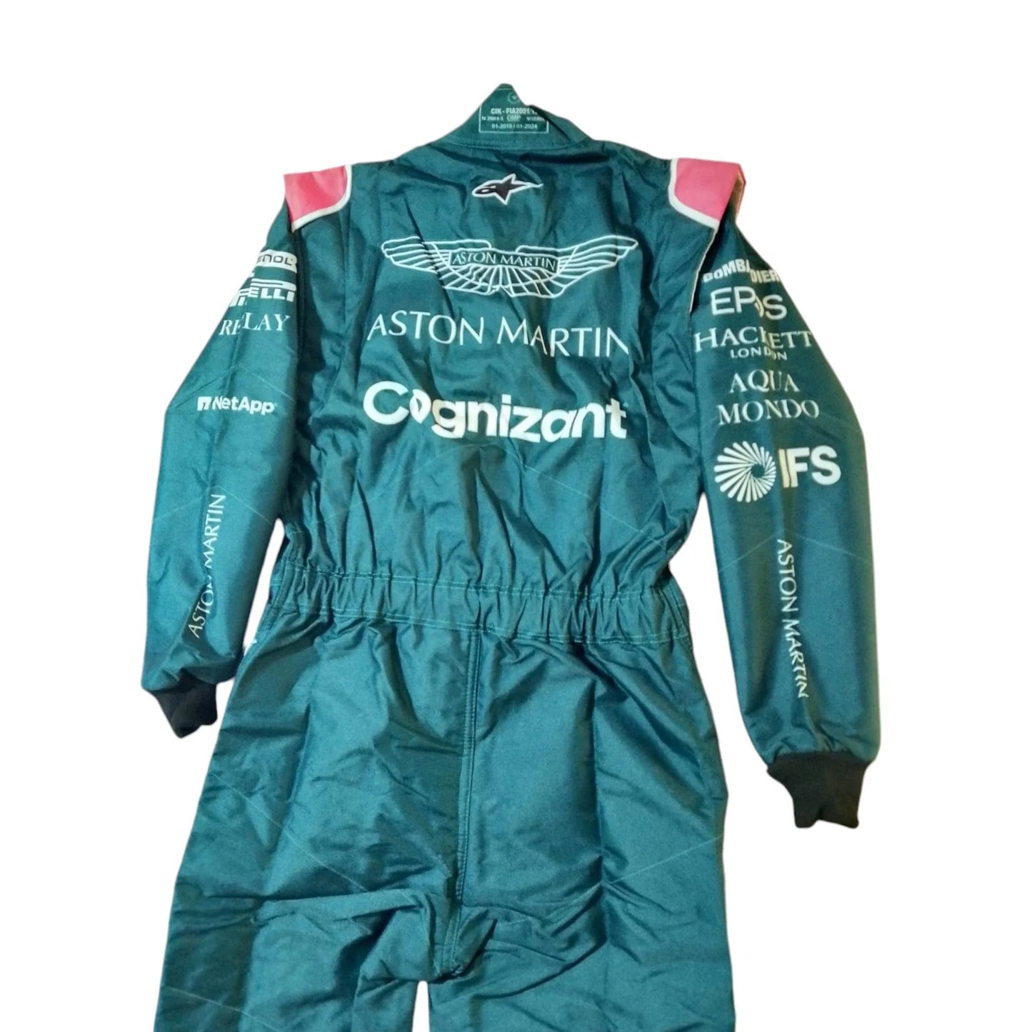 CLose Up Back view of Sebastian Vettel 2021 F1 suit