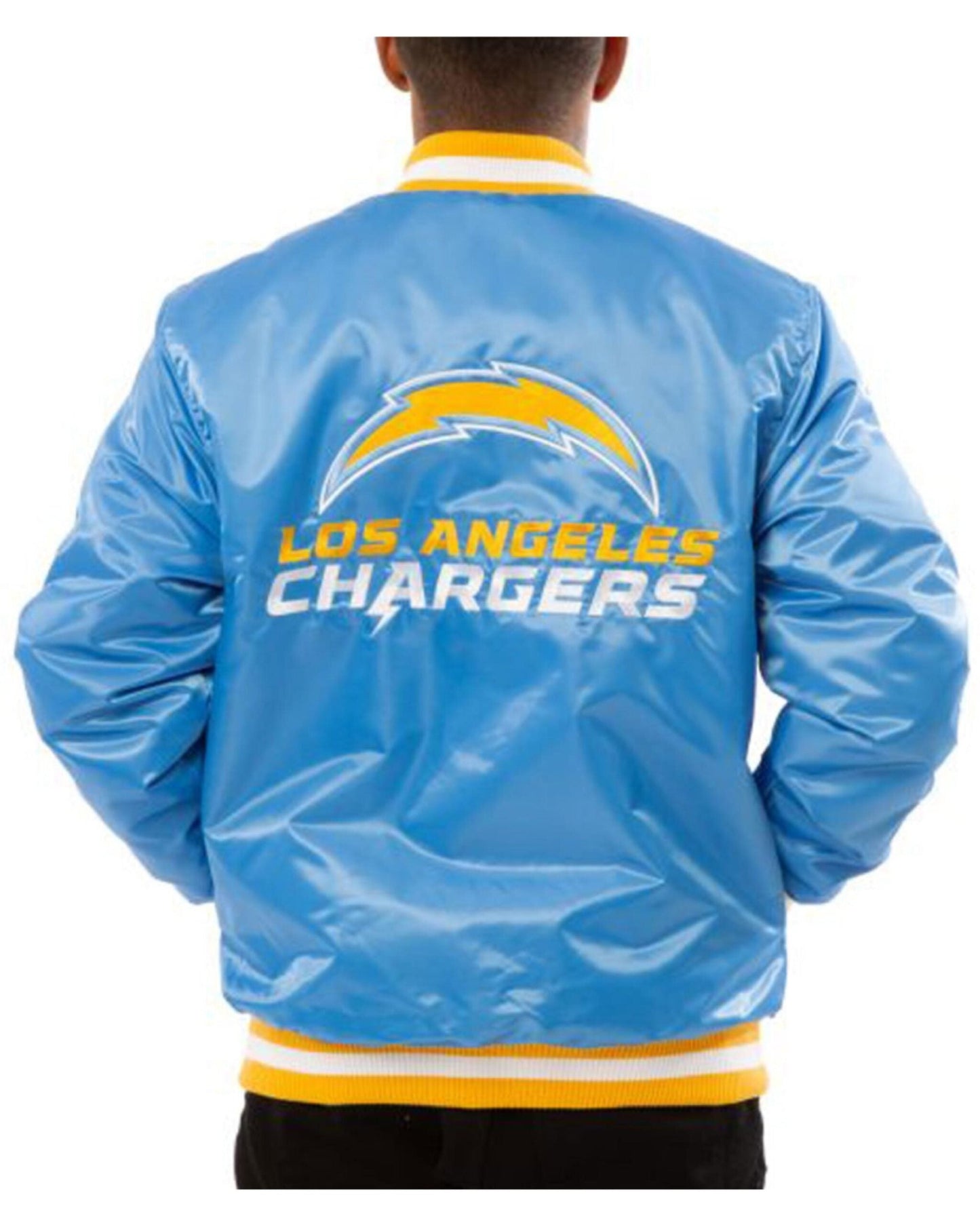 Starter Chargers Light Blue Bomber Jacket