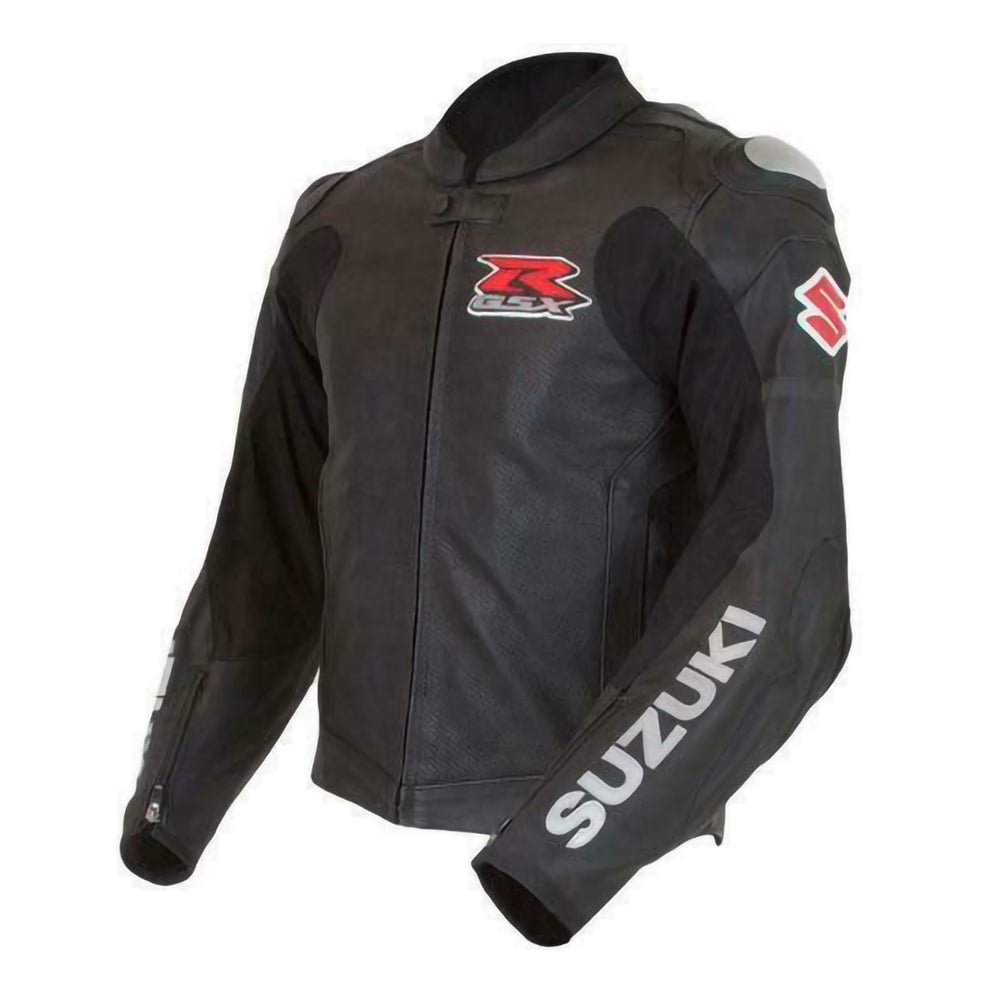 Suzuki Black GSXR Motorbike Racing Leather Jacket