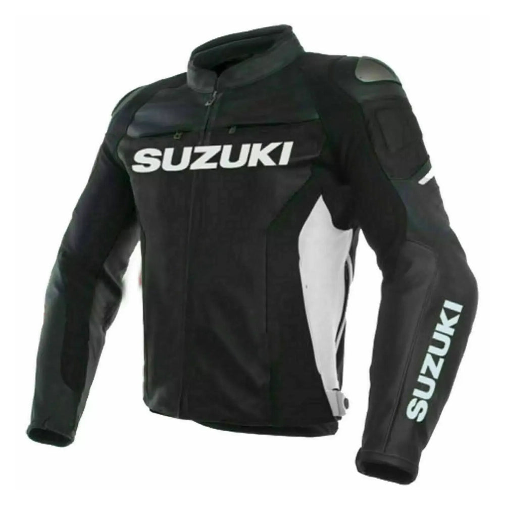 Suzuki GSXR Black Motorbike Leather Jacket