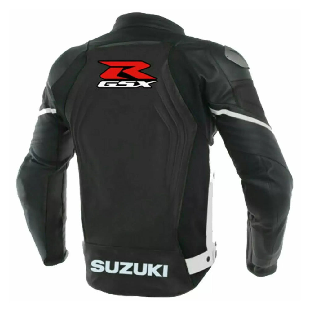 Suzuki GSXR Black Motorbike Leather Jacket