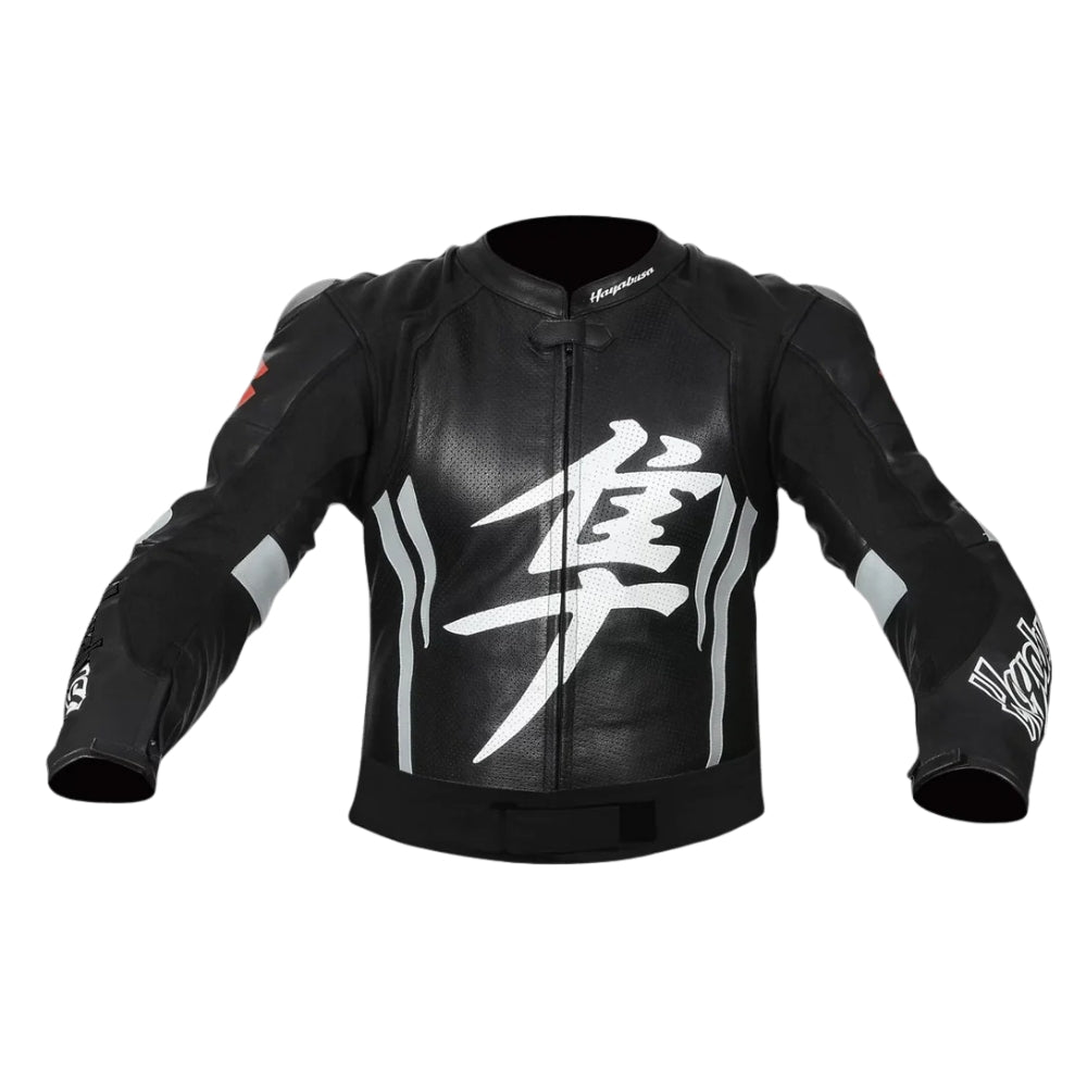 Suzuki Hayabusa Black Motorbike Leather Racing Jacket