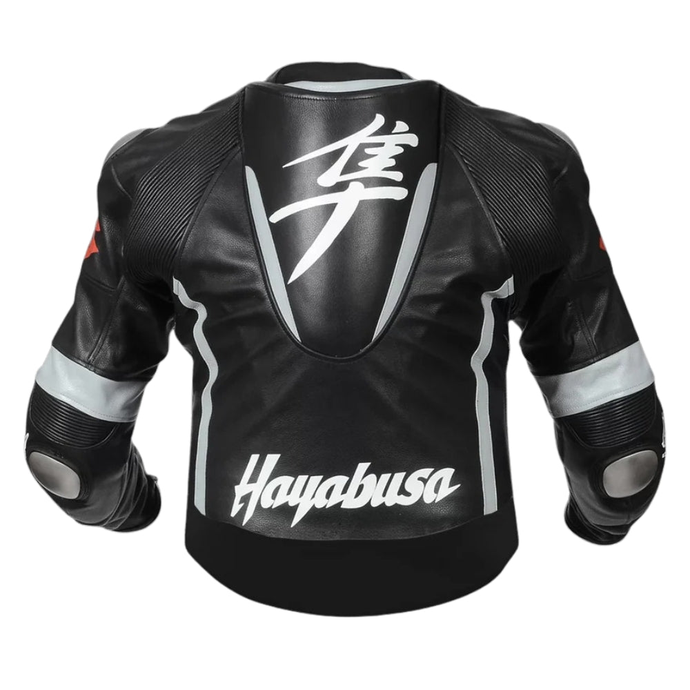Suzuki Hayabusa Black Motorbike Leather Racing Jacket