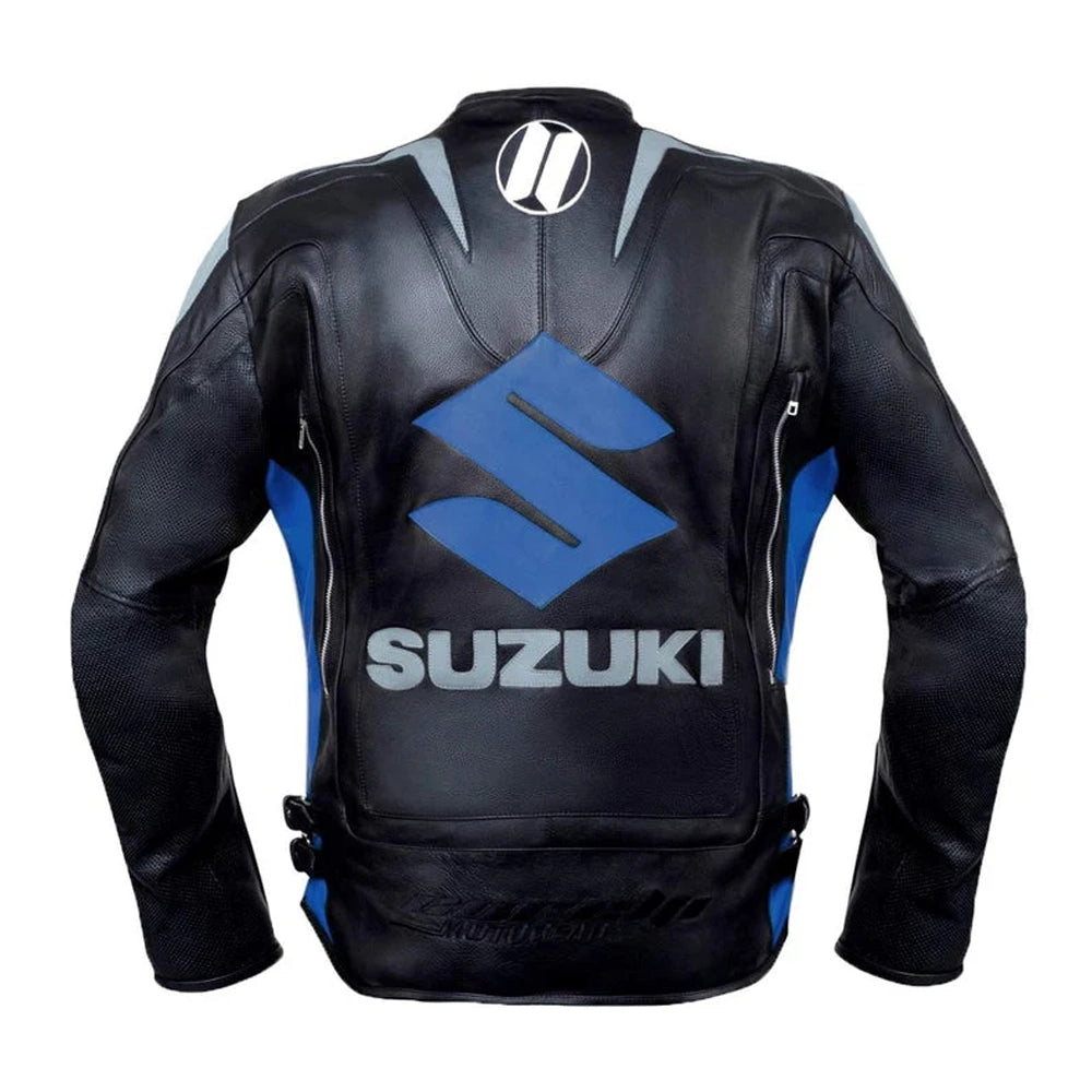 Suzuki Motorbike Racing Black Leather Jacket