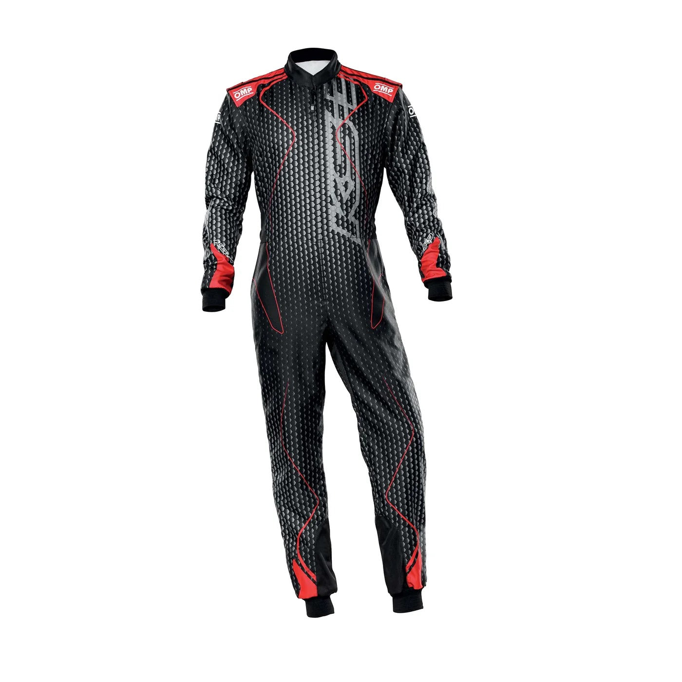Black/Red OMP KS-3 ART Go Kart Racing Suit