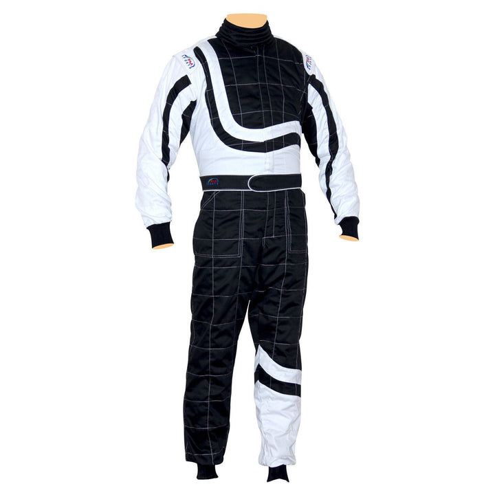 Black / White Go-Kart Driver Race Wear Outfit