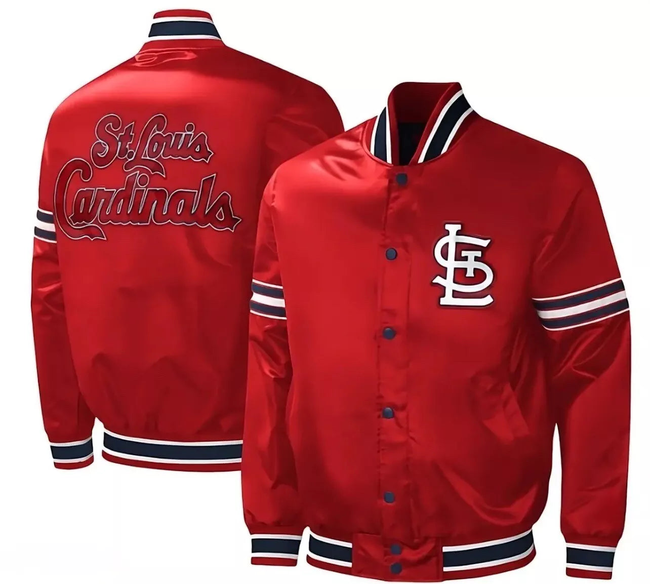MLB St. Louis Cardinals Satin Red varsity Jacket Full-Snap with Embroidery