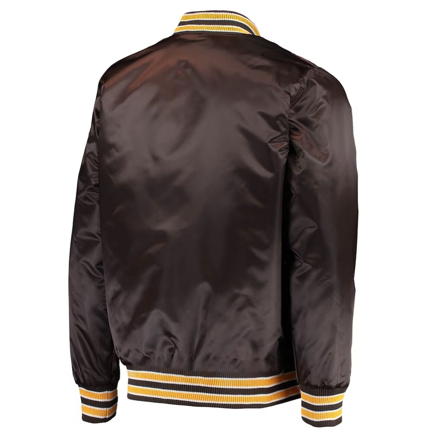 San Diego Padres MLB The Diamond Full-snap Brown Satin Bomber Varsity Jacket