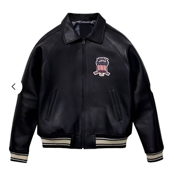 Avirex American Flight Real Bomber Leather Jacket Men