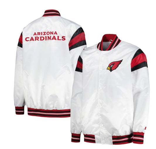 Arizona Cardinals Starter Satin Full-Snap Varsity Jacket - White