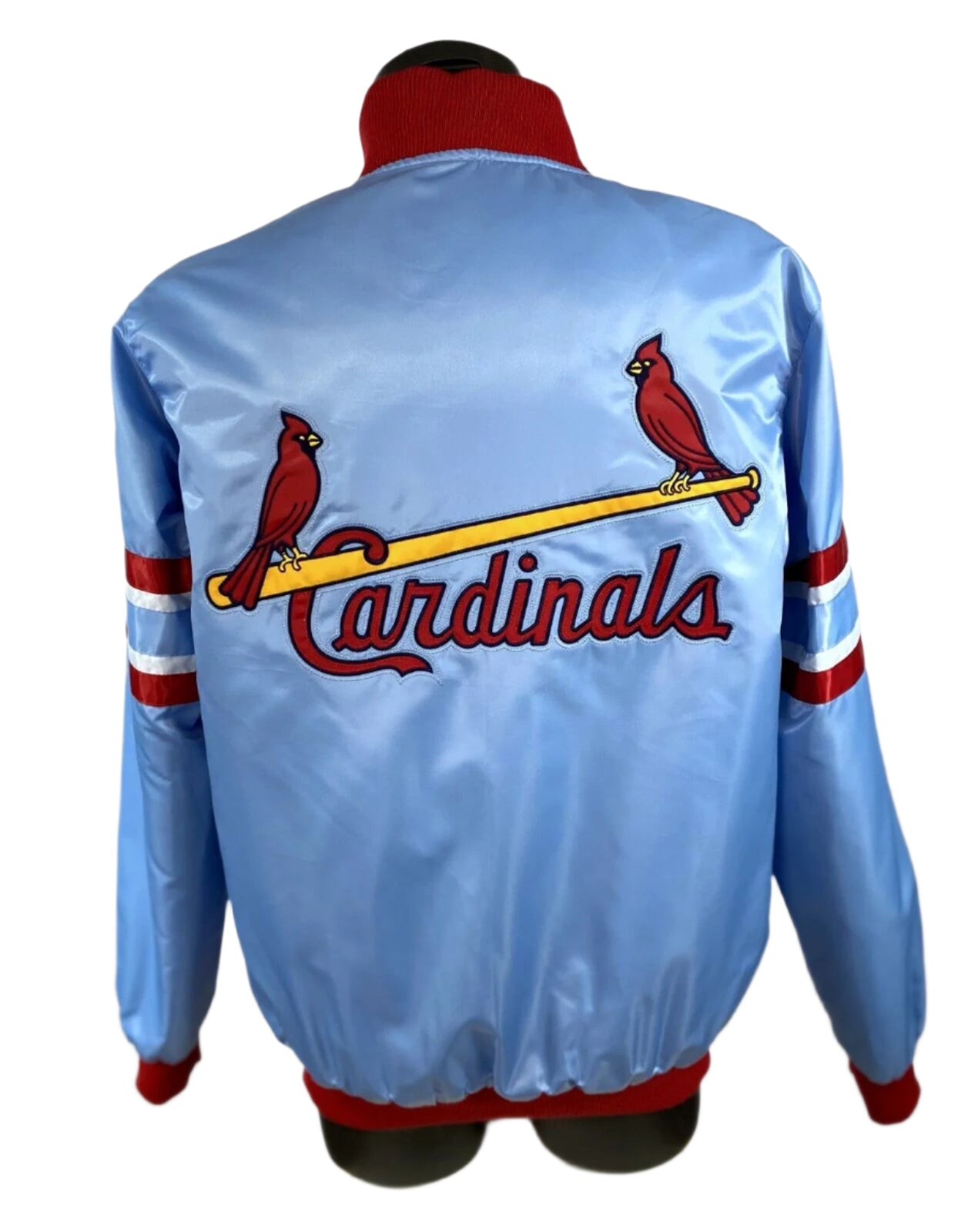 ST. LOUIS CARDINALS Satin Jacket STARTER SKY BLUE MED, LG