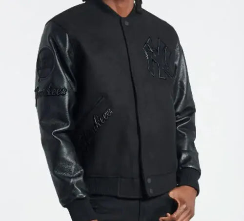 Letterman NY Yankees Black Varsity Jacket