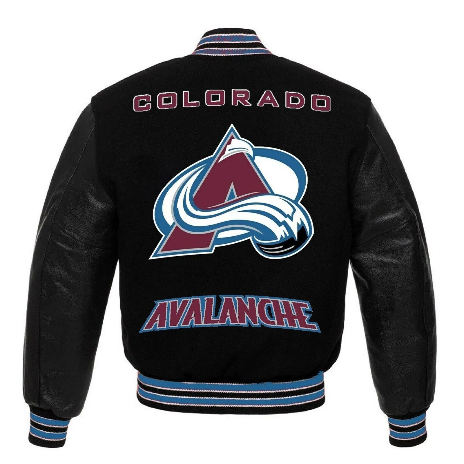 Letterman Colorado Avalanche Black Varsity Jacket