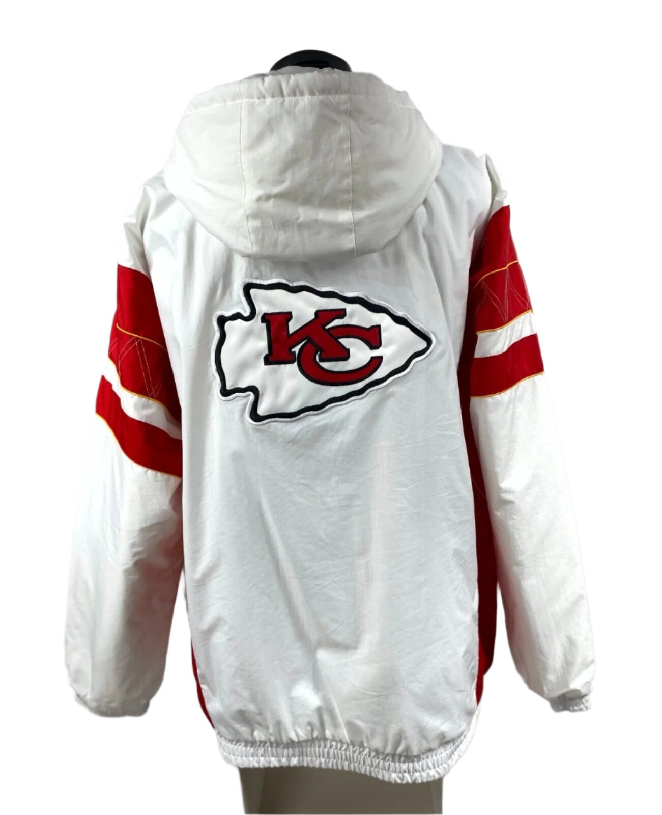 Kansas City Chiefs Jacket Starter Hooded Half Zip Pullover WHITE