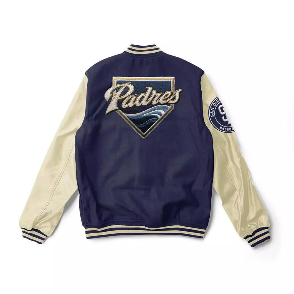 Letterman San Diego Padres Blue and White Varsity Jacket