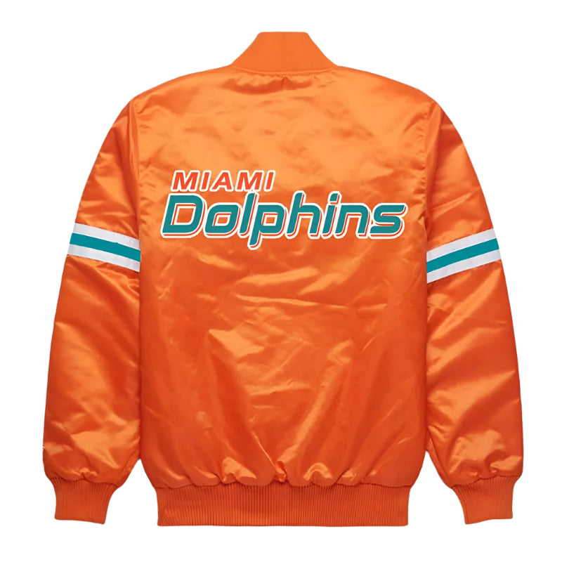NFL Miami Dolphins Orange Satin Jacket