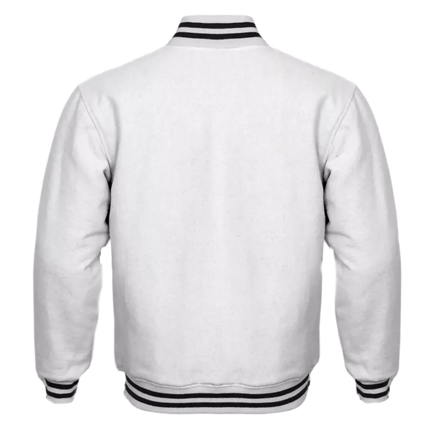 Varsity Classic Retro Letterman Baseball All Wool Solid White Jacket