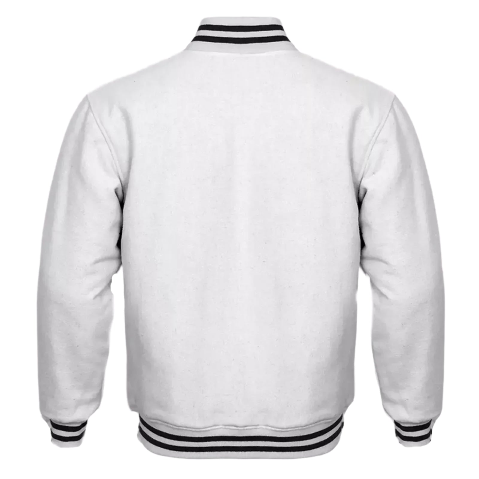 Varsity Classic Retro Letterman Baseball All Wool Solid White Jacket