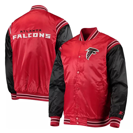 Atlanta Falcons Enforcer Red/Black Varsity Satin Jacket