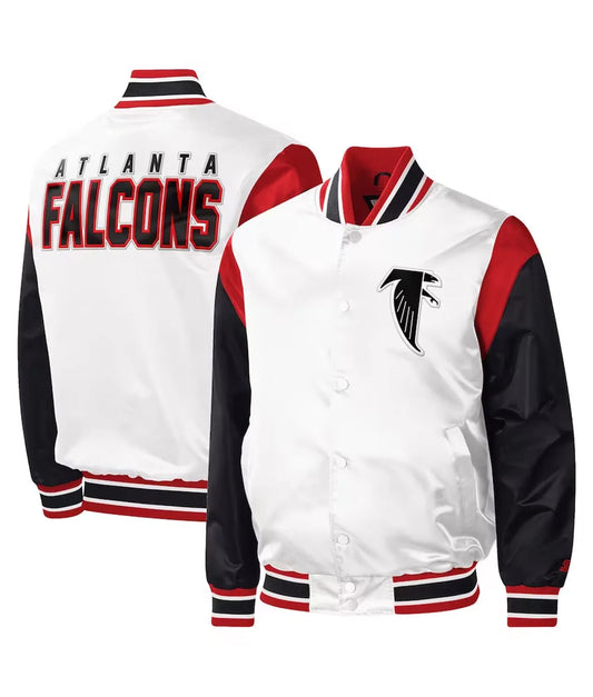 Atlanta Falcons  Varsity White Satin Jacket