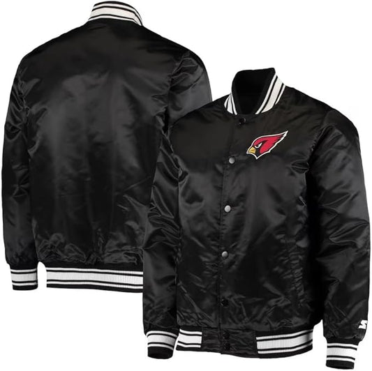 Men's NY Midweight Black Varsity Jacket | Black Polyester Classic Full-Snap Bomber Jacket For Men