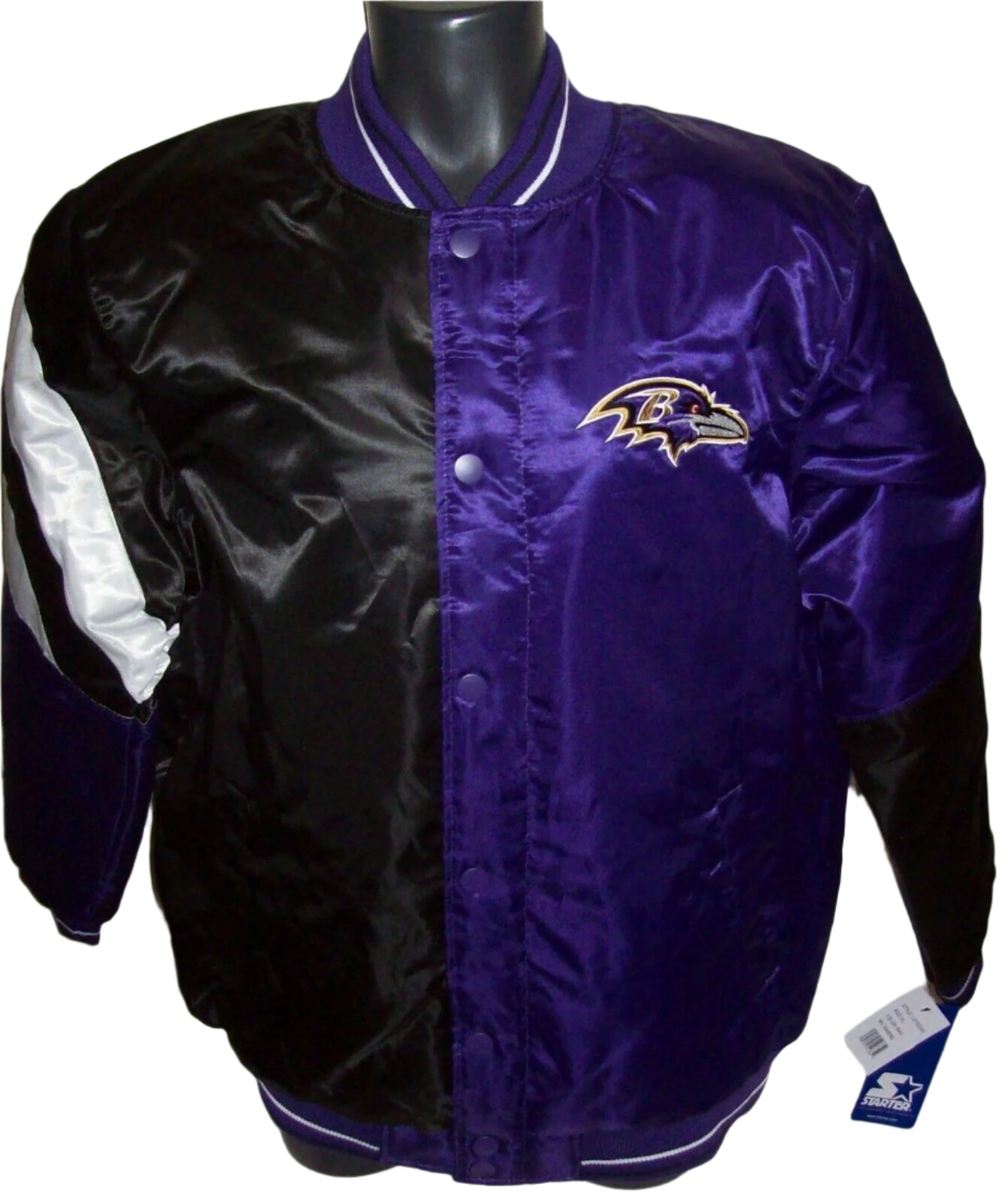 BALTIMORE RAVENS Starter 50/50 PURPLE/BLACK Snap Down Jacket