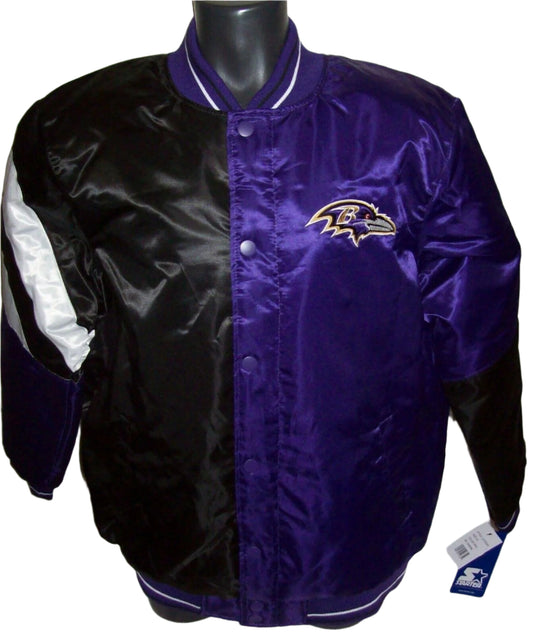 BALTIMORE RAVENS Starter 50/50 PURPLE/BLACK Snap Down Jacket